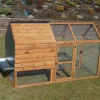 Dehner Hühnerstall Megi, Mit Freilaufgehege, Ca. 199 X 76 X 122 Cm, Tannenholz, Hellbraun