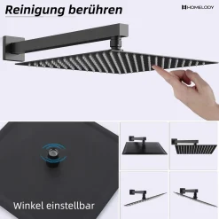Aihom Thermostat Unterputz Duschsystem Schwarz Regendusche Duschset Duscharmatur Badezimmer Kopfbrause Handbrause Mit Messing Thermostat 38℃ Duschset Unterputz, Schwarz -Garten- & Gewächshäuser Geschäft ce3bb955e6561ac93d2f4ba2409fbddf