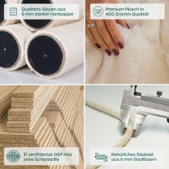 HAPPYPET Großer Kratzbaum Charlie 160 Cm Hoch | Premium Markenqualität | Katzenbaum Stabil Mit Hängematte Für Große Katzen | 9 Cm Sisalstämme | 8 Ebenen Für Hohen Komfort Mit Spielaktivitäten | E1 11 HAPPYPET Großer Kratzbaum Charlie 160 Cm Hoch | Premium Markenqualität | Katzenbaum Stabil Mit Hängematte Für Große Katzen | 9 Cm Sisalstämme | 8 Ebenen Für Hohen Komfort Mit Spielaktivitäten | E1 -Garten- & Gewächshäuser Geschäft ce4322b8704b466f20a1fe3a7d8ea249