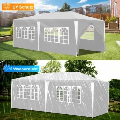 Yakimz Pavillon Verbolzung Festzelt Partyzelt Außenveranstaltungen Stahlrohre 3x6m Weiß -Garten- & Gewächshäuser Geschäft ceb090b1c7d6867a5a0509cb4c5704a3