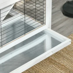 PawHut Kleintierstall Mit Rollen Zwergkaninchenstall Mit Freilauf Rampe Nagetierkäfig Freilaufgehege Doppelstöckig Für 1-2 Zwergkaninchen Winterfest Tannenholz Outdoor Weiß 108 X 53 X 102 Cm 11 PawHut Kleintierstall Mit Rollen Zwergkaninchenstall Mit Freilauf Rampe Nagetierkäfig Freilaufgehege Doppelstöckig Für 1-2 Zwergkaninchen Winterfest Tannenholz Outdoor Weiß 108 X 53 X 102 Cm -Garten- & Gewächshäuser Geschäft ced0861e76a3b0ab4ad6c03864ca834c