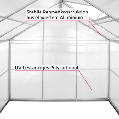 Tectake Gewächshaus Aus Aluminium Ohne Fundament - 190 X 185 X 195 Cm -Garten- & Gewächshäuser Geschäft ceea5d4820f946059a013fe965901bc5
