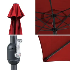 Wolketon 2.7m-3.5m Sonnenschirm Marktschirm Mit Handkurbel UV40+ Outdoor-Schirm Terrassen Gartenschirm,Rot,2.7m -Garten- & Gewächshäuser Geschäft cf0dd3de3cec5a39627748bafc27d8ab
