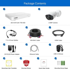 ZOSI C303 Außen Überwachungskamera Set Mit Audio, 8CH 1TB DVR Mit 4x 1080P Kamera PIR Menschen Erkennung, Ton- Und Lichtalarm -Garten- & Gewächshäuser Geschäft cf15848537ffd5b8ac5e5b86a45a975a