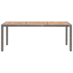 VidaXL Gartentisch Grau 190x90x75 Cm Poly Rattan Und Akazie Massivholz -Garten- & Gewächshäuser Geschäft cf20d5d7c8ae05a8c16b8bd811504c0e