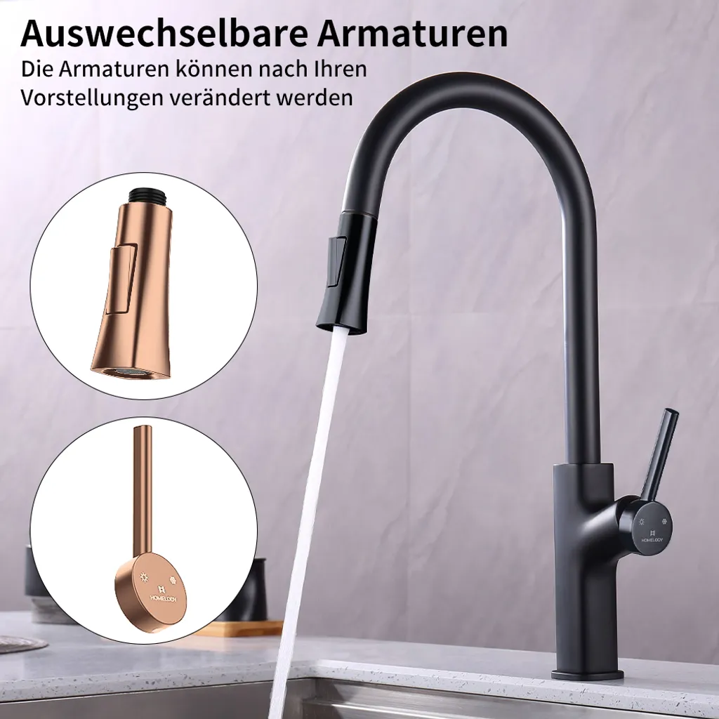 Homelody 2 Modi Brausekopf Und Griff Küchenarmatur Pull Out Küchenarmaturen Ersatz Brausekopf Geschirrbrause Handbrause Küche Schwarz Brausekopf-Griff-Set Schwarz 5 Homelody 2 Modi Brausekopf Und Griff Küchenarmatur Pull Out Küchenarmaturen Ersatz Brausekopf Geschirrbrause Handbrause Küche Schwarz Brausekopf-Griff-Set Schwarz – Bild 5
