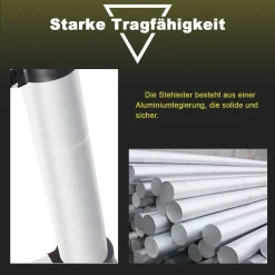 Wolketon 4.4M Teleskopleiter Aluminium Mehrzweckleiter Fingerklemmschutz Auszeihleiter Klappbar Aluminiumleiter Antirutsch Bis 150 KG 8 Wolketon 4.4M Teleskopleiter Aluminium Mehrzweckleiter Fingerklemmschutz Auszeihleiter Klappbar Aluminiumleiter Antirutsch Bis 150 KG -Garten- & Gewächshäuser Geschäft cf34e013886e6ebb71bad6bcea823bc0