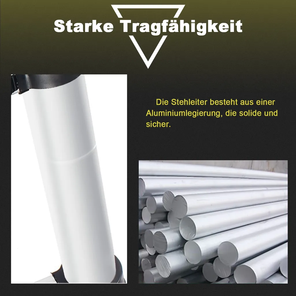 Wolketon 4.4M Teleskopleiter Aluminium Mehrzweckleiter Fingerklemmschutz Auszeihleiter Klappbar Aluminiumleiter Antirutsch Bis 150 KG 4 Wolketon 4.4M Teleskopleiter Aluminium Mehrzweckleiter Fingerklemmschutz Auszeihleiter Klappbar Aluminiumleiter Antirutsch Bis 150 KG – Bild 4