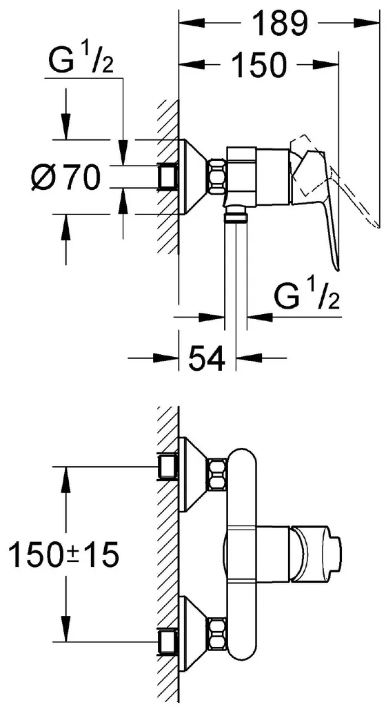 Grohe Brausearmatur Edge Verchromt 2 Grohe Brausearmatur Edge Verchromt – Bild 2