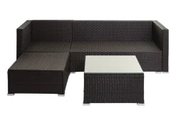 Mendler Poly-Rattan Garnitur HWC-F57, Balkon-/Garten-/Lounge-Set Sofa Sitzgruppe Braun, Kissen Dunkelgrau Ohne Deko-Kissen -Garten- & Gewächshäuser Geschäft cf48aaa03631b97610c9371e75c6725d