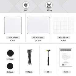 SONGMICS Kleintierkäfig 2-stöckig Freigehege Haustierkäfig Kunststoff-Stahlgitter Für Kleintiere Hamster Hasen Meerschweinchen Transparente LPC004W01 -Garten- & Gewächshäuser Geschäft cf6c4fd9a71266d6c7aa516ff8433820