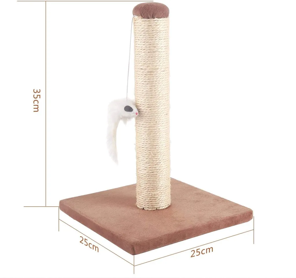 Aigostar Katzenbaum Mit Pfosten-Sisal-Kratze Kätzchen Spielturm Mit Hängespielzeug Kleine Katze Kletteraktivitätszentrum, Braun, 25 * 25 * 35cm 2 Aigostar Katzenbaum Mit Pfosten-Sisal-Kratze Kätzchen Spielturm Mit Hängespielzeug Kleine Katze Kletteraktivitätszentrum, Braun, 25 * 25 * 35cm – Bild 2