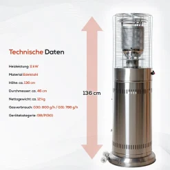 TroniTechnik® Heizstrahler Gas Heizpilz Heizgerät Terrassenheizer Terrassenheizstrahler 11 KW Gasheizstrahler Inkl. Schutzhülle Edelstahl 17 TroniTechnik® Heizstrahler Gas Heizpilz Heizgerät Terrassenheizer Terrassenheizstrahler 11 KW Gasheizstrahler Inkl. Schutzhülle Edelstahl -Garten- & Gewächshäuser Geschäft cf8611f1851fc044c5c5475db185cc6f