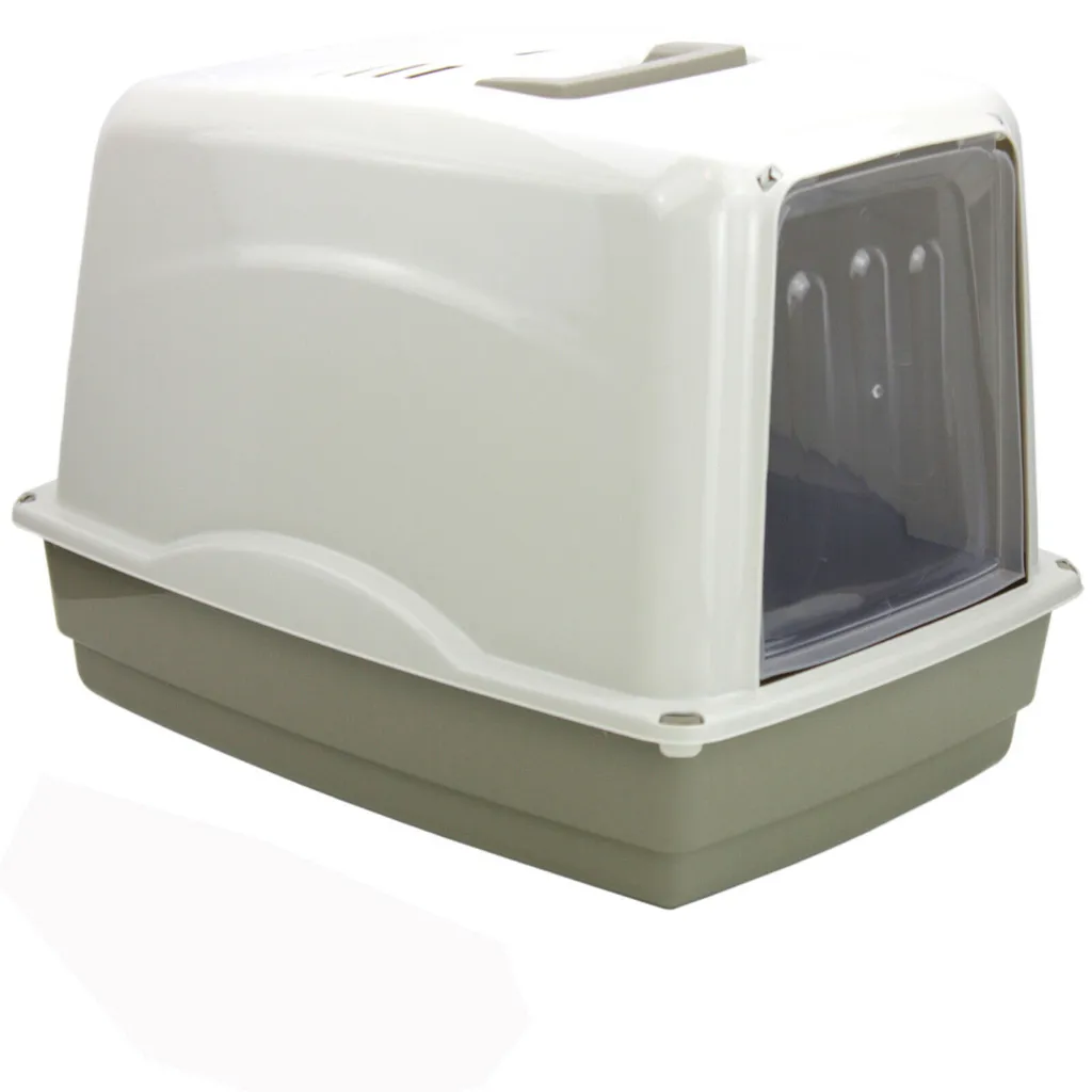 Smartweb Katzenklo Mit Haube Katzentoilette 54 X 39 X 39 Cm Katzen WC Mit Deckel Grau 1 Smartweb Katzenklo Mit Haube Katzentoilette 54 X 39 X 39 Cm Katzen WC Mit Deckel Grau