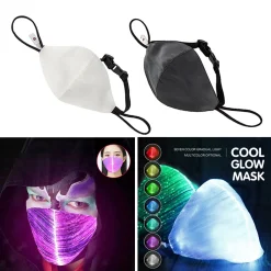 F-Beast 7 Farblichter LED Maske 2tlg Leuchten Gesichtsmaske USB Wiederaufladbare Leuchtende Masken Staubmaske Halloween Party Maske