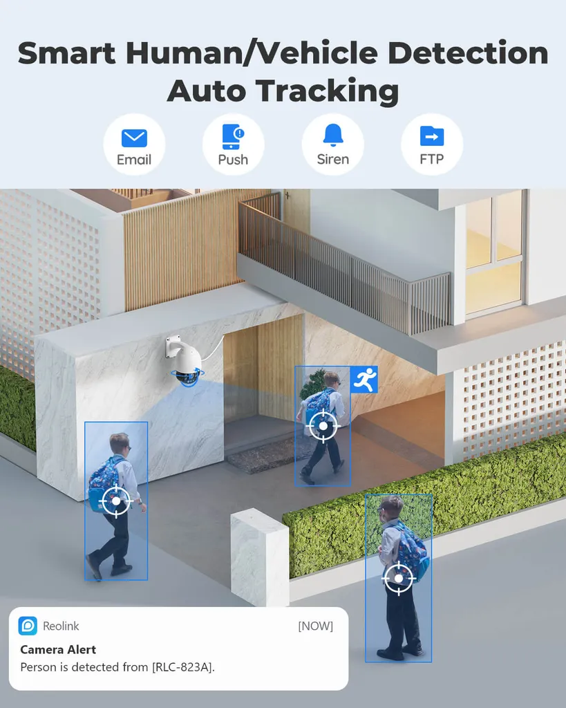 Reolink 4K PTZ PoE Überwachungskamera Aussen Mit Spotlight, Personen-/Fahrzeug-/Tiererkennung, 360° Schwenk 90° Neige, 5X Optischem Zoom, Farbnachtsicht, Auto-Tracking, 2-Wege-Audio, Outdoor IP Kamera, RLC-823A 17 Reolink 4K PTZ PoE Überwachungskamera Aussen Mit Spotlight, Personen-/Fahrzeug-/Tiererkennung, 360° Schwenk 90° Neige, 5X Optischem Zoom, Farbnachtsicht, Auto-Tracking, 2-Wege-Audio, Outdoor IP Kamera, RLC-823A – Bild 17