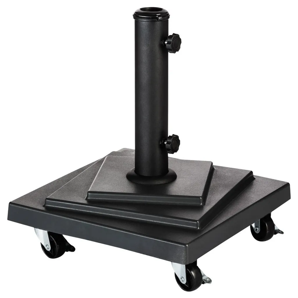 Quadratischer Sonnenschirmständer Mit Rädern Schwarz - 15 Kg - Hespéride 1 Quadratischer Sonnenschirmständer Mit Rädern Schwarz - 15 Kg - Hespéride