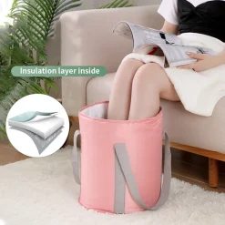 Jesunfuzhu Rosa Faltbare Fußwanne 38cm X 31cm Fussbadewanne Wasser Spa Tragbare Badewannen Fusswaschbecken Wassereimer Für Outdoor-Reisen