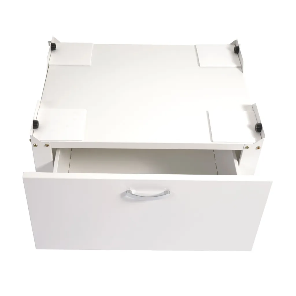 Mendler Waschmaschinenunterschrank HWC-E50, Sockel Podest Erhöhung Untergestell, Schublade 33x61x52cm Weiß 2 Mendler Waschmaschinenunterschrank HWC-E50, Sockel Podest Erhöhung Untergestell, Schublade 33x61x52cm Weiß – Bild 2