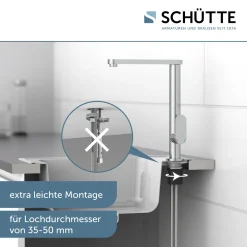 Schütte SCHÜTTE Küchenarmatur CHICAGO, 360° Schwenkbarer Wasserhahn Küche, Mischbatterie Küche, Spültischarmatur Chrom -Garten- & Gewächshäuser Geschäft d084c064b8aa4262267e13d660cf7437