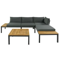 Merax Loungeset 4-teilig Gartenmöbelset Sitzgruppe Aus Akazienholz Für 4 Personen, Gartengarnitur Aus Holz Und Stahlrahmen Mit Kissen Und Tisch, Balko -Garten- & Gewächshäuser Geschäft d0c2f79f8b3c2bba22fd658f13c3a8e8