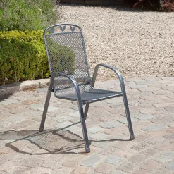 Greemotion Gartenmöbelset Set Toulouse Rund 4x Stuhl, 1x Tisch Grau Metall -Garten- & Gewächshäuser Geschäft d1017a3ebb692ebf2b85e3d38580a12b