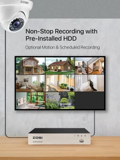 ZOSI 8CH H.265+ DVR Mit 1TB Festplatte Und 4x FHD 1080P Dome Überwachungskamera System Für Innen Und Außen, 24M IR Nachtsicht 11 ZOSI 8CH H.265+ DVR Mit 1TB Festplatte Und 4x FHD 1080P Dome Überwachungskamera System Für Innen Und Außen, 24M IR Nachtsicht -Garten- & Gewächshäuser Geschäft d113afc33653bb008577746d779234d8 1