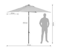 Dehner Sonnenschirm Andros, Ca. 250 X 210 X 150 Cm, Aluminium/Polyester, Blau -Garten- & Gewächshäuser Geschäft d11ce7e9f131844bc2ec62de0e32d5ee