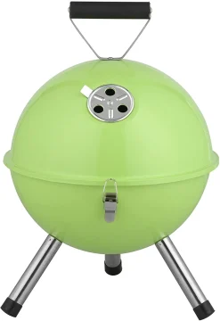 ACTIVA Mastercook ACTIVA Kugelgrill Tischgrill Mallorca Holzkohlegrill Grün Rundgrill Mit Deckel Picknick Grill Reise Holzkohle-Grill