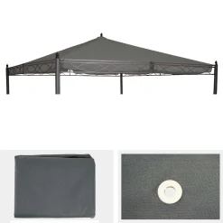Mendler Ersatzbezug Für Dach Pergola Pavillon Calpe 4x4m Grau