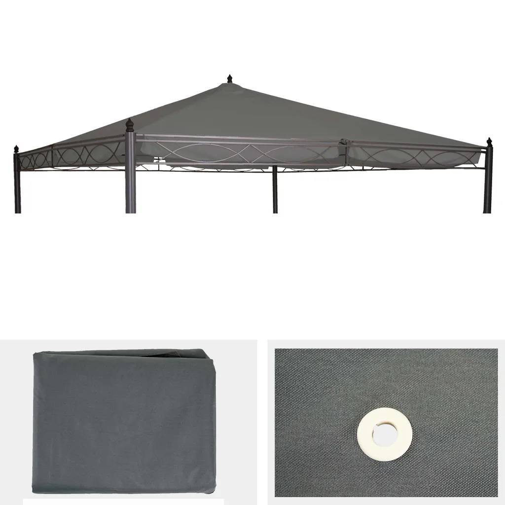Mendler Ersatzbezug Für Dach Pergola Pavillon Calpe 4x4m Grau 1 Mendler Ersatzbezug Für Dach Pergola Pavillon Calpe 4x4m Grau