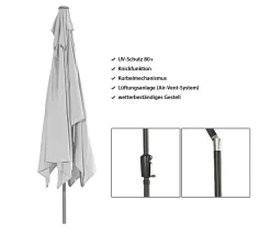 Dehner Sonnenschirm Samos, Ca. 300 X 265 X 200 Cm, Aluminium/Polyester, Braun -Garten- & Gewächshäuser Geschäft d1367865cb58c22910d56e00f46dfe0b