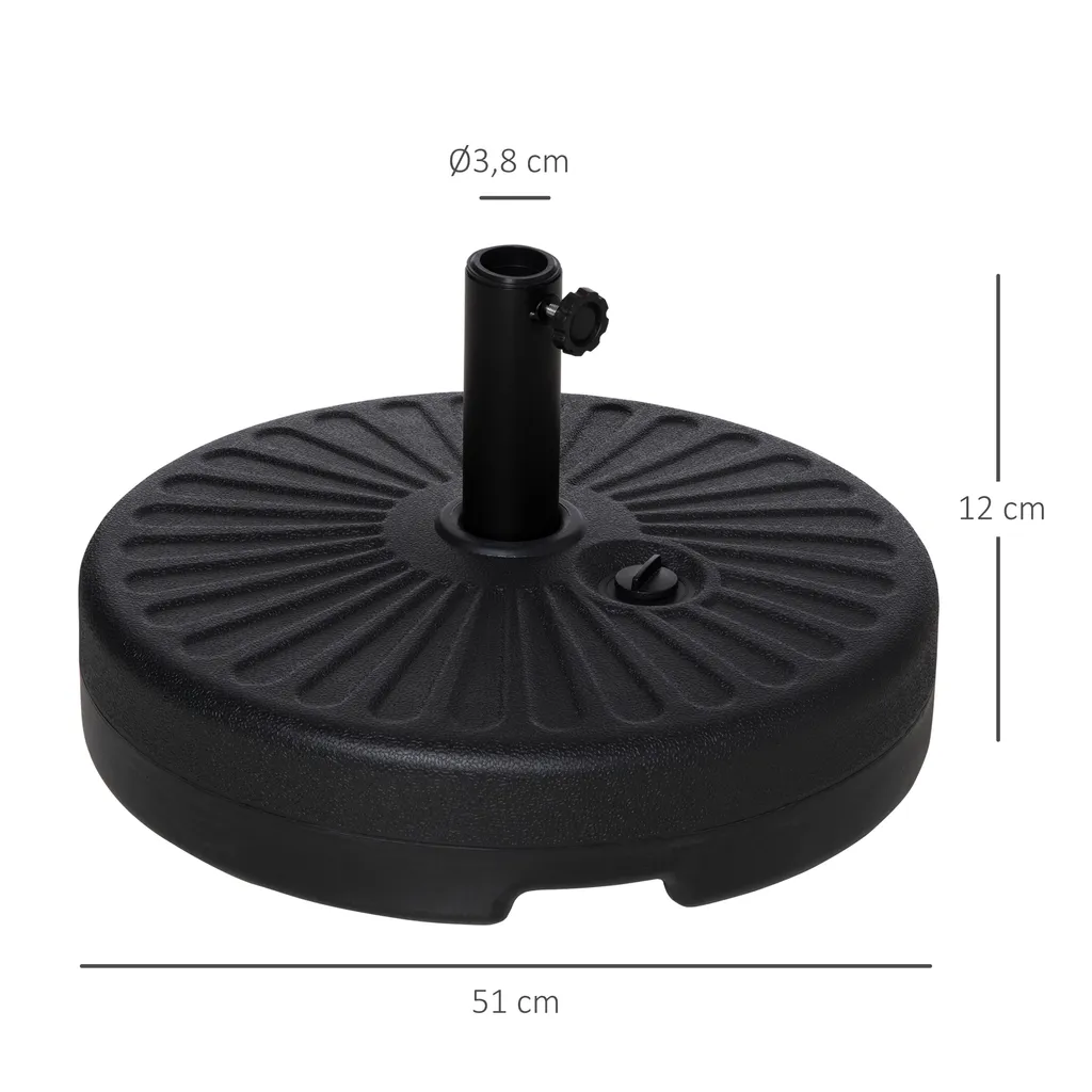 Outsunny Sonnenschirmständer 22 Kg Schirmständer Für Sonnenschirm Schirmstangen 38 Mm Sonnenschirmfuß Für Garten Terrasse Balkon Zement Schwarz Ø51 X 30H Cm 3 Outsunny Sonnenschirmständer 22 Kg Schirmständer Für Sonnenschirm Schirmstangen 38 Mm Sonnenschirmfuß Für Garten Terrasse Balkon Zement Schwarz Ø51 X 30H Cm – Bild 3
