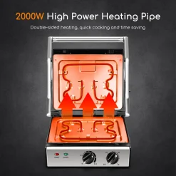 Aigostar Kontaktgrill, Sandwichmaker, 180° Aufklappbar Als Tischgrill, Panini Grill Mit Abnehmbaren Platten, Regelbarer Thermostat &Timer, Antihaftbeschichtet, 2000W 25 Aigostar Kontaktgrill, Sandwichmaker, 180° Aufklappbar Als Tischgrill, Panini Grill Mit Abnehmbaren Platten, Regelbarer Thermostat &Timer, Antihaftbeschichtet, 2000W -Garten- & Gewächshäuser Geschäft d180f303fc30b9bfbe218f651f3f4c06