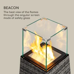 Blumfeldt Firetower Ethanol-Kamin , Sicherheitsbrenner 250 Ml / 1,5 H , Löschhilfe , Flammenschutz , Geruchsneutral , Modernes Design Mit Stahl Und Glas -Garten- & Gewächshäuser Geschäft d192dae857aff0010574d8235b21dcd9