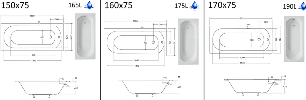 BADLAND Badewanne Rechteck Intrica SLIM 170x75 Rand 15mm Mit Ablaufgarnitur, Füßen Und Styroporverkleidung Mit Ablage 4cm GRATIS 6 BADLAND Badewanne Rechteck Intrica SLIM 170x75 Rand 15mm Mit Ablaufgarnitur, Füßen Und Styroporverkleidung Mit Ablage 4cm GRATIS – Bild 6