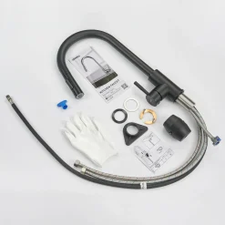 Lonheo Hochdruck Küchenarmatur Schwarz Mit Ausziehbarer Handbrause 2 Funktionen 360° Drehbarer Küchenmischer Aus Edelstahl -Garten- & Gewächshäuser Geschäft d1c6a40781ca5e7a77b25df21c5318d9 3