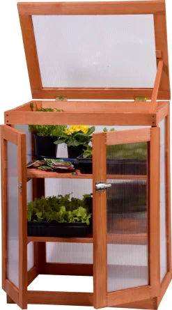 Dobar Mini-Gewächshaus Mit Polycarbonat, Balkon Und Indoor-Treibhaus, Holz, 58 X 43 X 76 Cm, Braun 14 Dobar Mini-Gewächshaus Mit Polycarbonat, Balkon Und Indoor-Treibhaus, Holz, 58 X 43 X 76 Cm, Braun -Garten- & Gewächshäuser Geschäft d1dd351e597ed0149ec44c0c12caac14