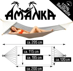 Amanka Doppel Hängematte Mit Gestell 200x120 Cm Garten Hängeliege Hängemattengestell -Garten- & Gewächshäuser Geschäft d1f1535a95c56324dbbd383204d696e6