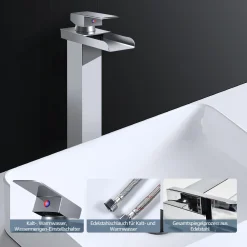 CMYBabee Badarmatur Wasserfall Wasserhahn Bad Hoch Waschtischarmatur Waschbeckenarmatur Messing Einhandmischer Mischbatterie Bad -Garten- & Gewächshäuser Geschäft d21d98757beec0a7ec8a2575546db633