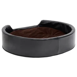 VidaXL Hundebett Schwarz-Braun 79x70x19 Cm Plüsch Und Kunstleder -Garten- & Gewächshäuser Geschäft d21f0447f02abd4603ec956e6634e6fb