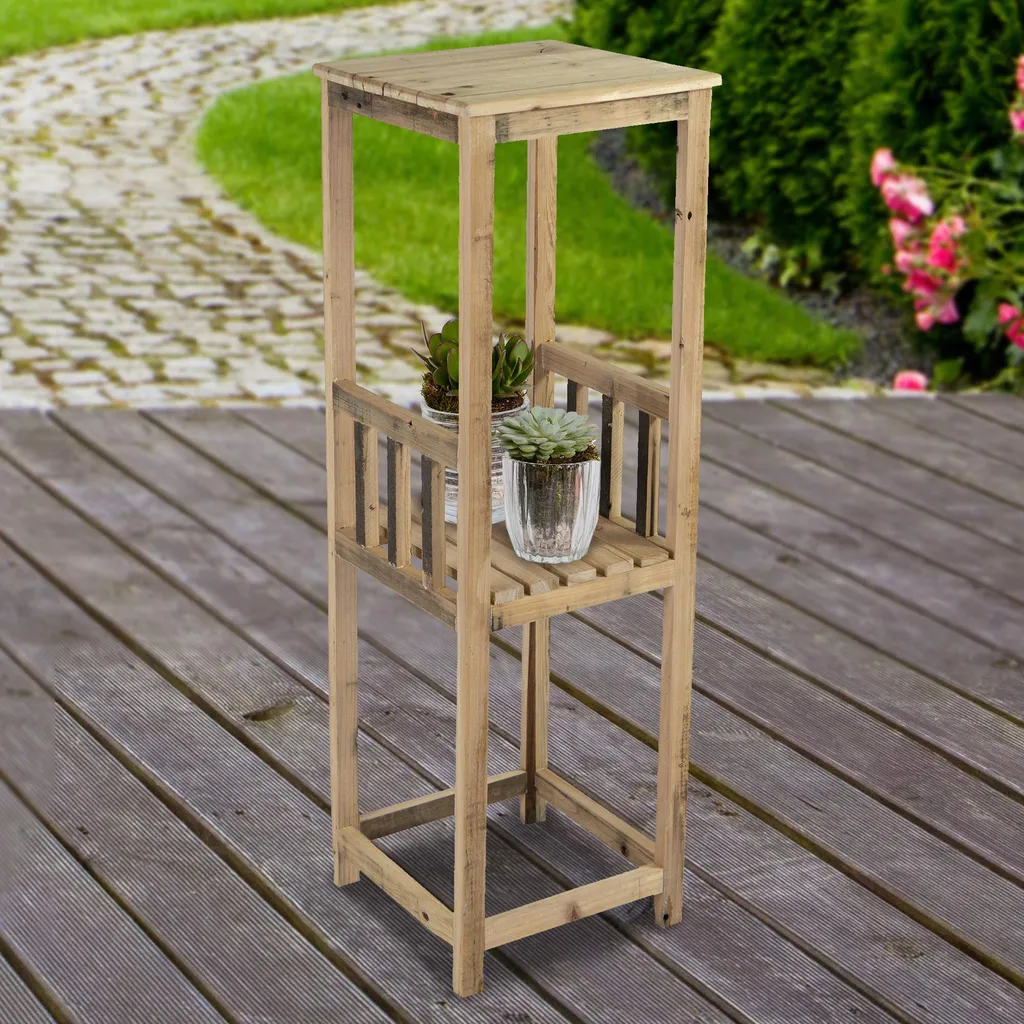 UNUS GARDEN Pflanztisch/ Blumensäule/Gartentisch 1 Ablagefläche Holz -groß 100x32x32 Cm 2 UNUS GARDEN Pflanztisch/ Blumensäule/Gartentisch 1 Ablagefläche Holz -groß 100x32x32 Cm – Bild 2