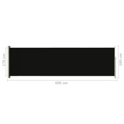 VidaXL Seitenmarkise Ausziehbar 180x600 Cm Schwarz -Garten- & Gewächshäuser Geschäft d267178bf4908548fa297a6a2b8ff8d2