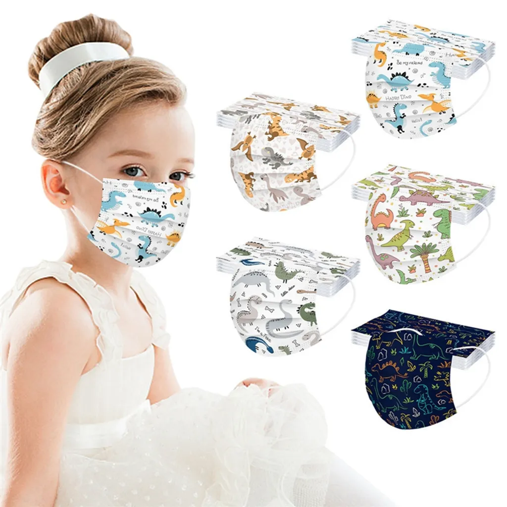 Jefety 50 Stück Atemschutzmasken Dinosaurier Druckmuster Einwegmaske 3-lagige Filter Staubdichte Masken Fur Kinder 2 Jefety 50 Stück Atemschutzmasken Dinosaurier Druckmuster Einwegmaske 3-lagige Filter Staubdichte Masken Fur Kinder – Bild 2