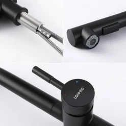 Auralum Edelstahl Küchenspüle Einbauspüle 55 × 45 CM + Schwarz Hochdruck Ausziehbar Küchenarmatur -Garten- & Gewächshäuser Geschäft d300d4d95e7e2ee2ca56500f699f0d85 1