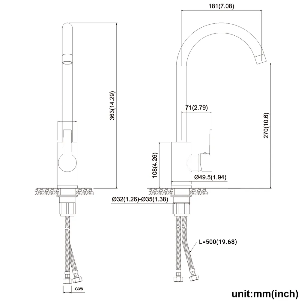 Auralum Küchenarmatur 360° Drehbar Wasserhahn Küche Edelstahl Spültischarmatur Einhebelmischer Mischbatterie Küche Armatur Hochdruck 7 Auralum Küchenarmatur 360° Drehbar Wasserhahn Küche Edelstahl Spültischarmatur Einhebelmischer Mischbatterie Küche Armatur Hochdruck – Bild 7