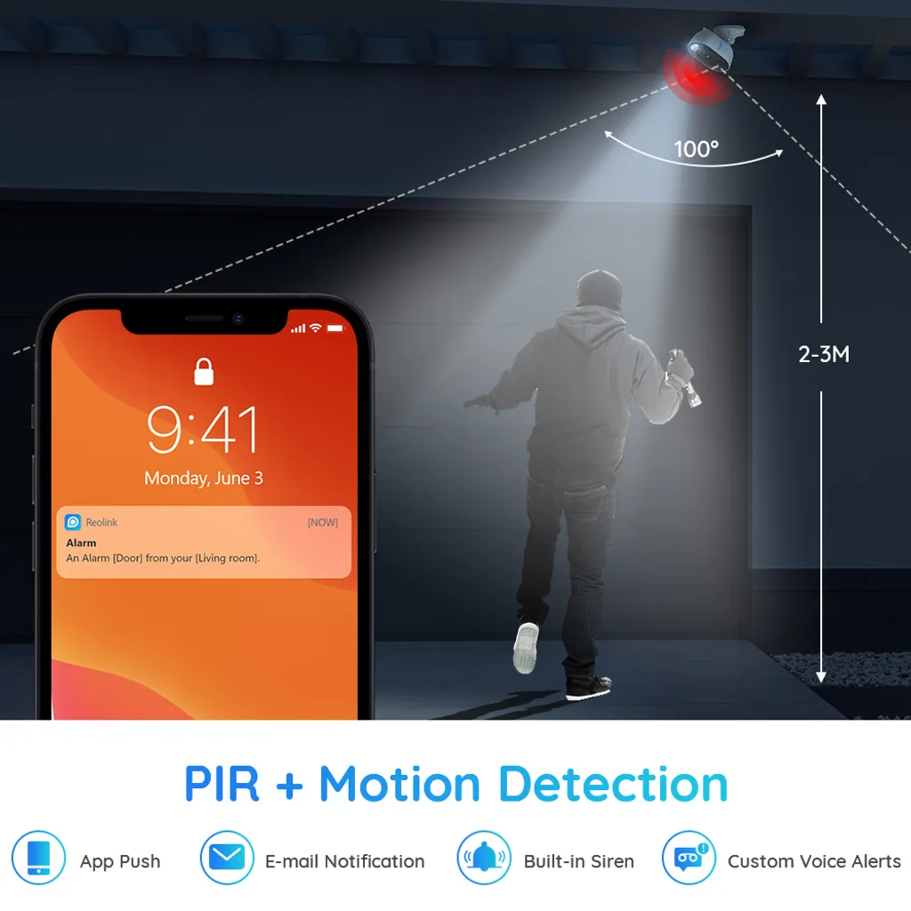 Reolink Lumus 1080P WLAN IP Überwachungskamera Außen Mit Spotlight, IR-Nachtsicht, Sirene Alarm, 2-Wege-Audio, PIR Bewegungserkennung, 128 Micro SD-Kartenslot, Cloudspeicherung, Weiß 13 Reolink Lumus 1080P WLAN IP Überwachungskamera Außen Mit Spotlight, IR-Nachtsicht, Sirene Alarm, 2-Wege-Audio, PIR Bewegungserkennung, 128 Micro SD-Kartenslot, Cloudspeicherung, Weiß – Bild 13