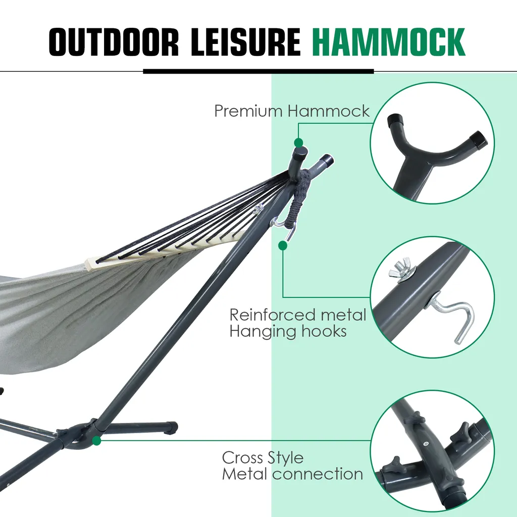 CClife Hängematte Mit Gestell Hängemattengestell Höhen Verstellbar Mit Tragetasche, Color:Grau 4 CClife Hängematte Mit Gestell Hängemattengestell Höhen Verstellbar Mit Tragetasche, Color:Grau – Bild 4