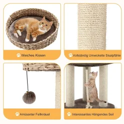 COSTWAY 103,5cm Katzenbaum Mit Betten, Katzenkratzbaum Holz, Katzen Kratzbaum, Aktivitätsbaum Katzenmöbel Kletterbaum Katzenhaus -Garten- & Gewächshäuser Geschäft d36bb932f446f343ae9e036ddd7ce8c6
