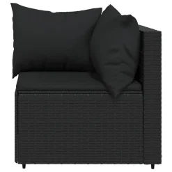 VidaXL Garten-Ecksofa Mit Kissen Schwarz Poly Rattan -Garten- & Gewächshäuser Geschäft d37eb3a2f9f1fd8a2972b32e085b9581